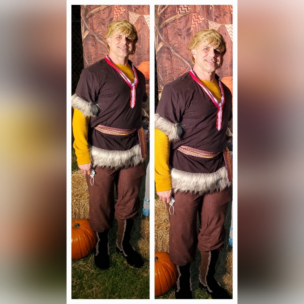 Disney Frozen 2 Adult Kristoff Costume Cosplay Outfit Tunic Shirt Vest Pants Set